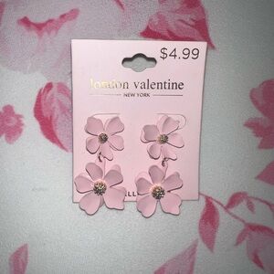 London Valentine Pink Flower Earrings